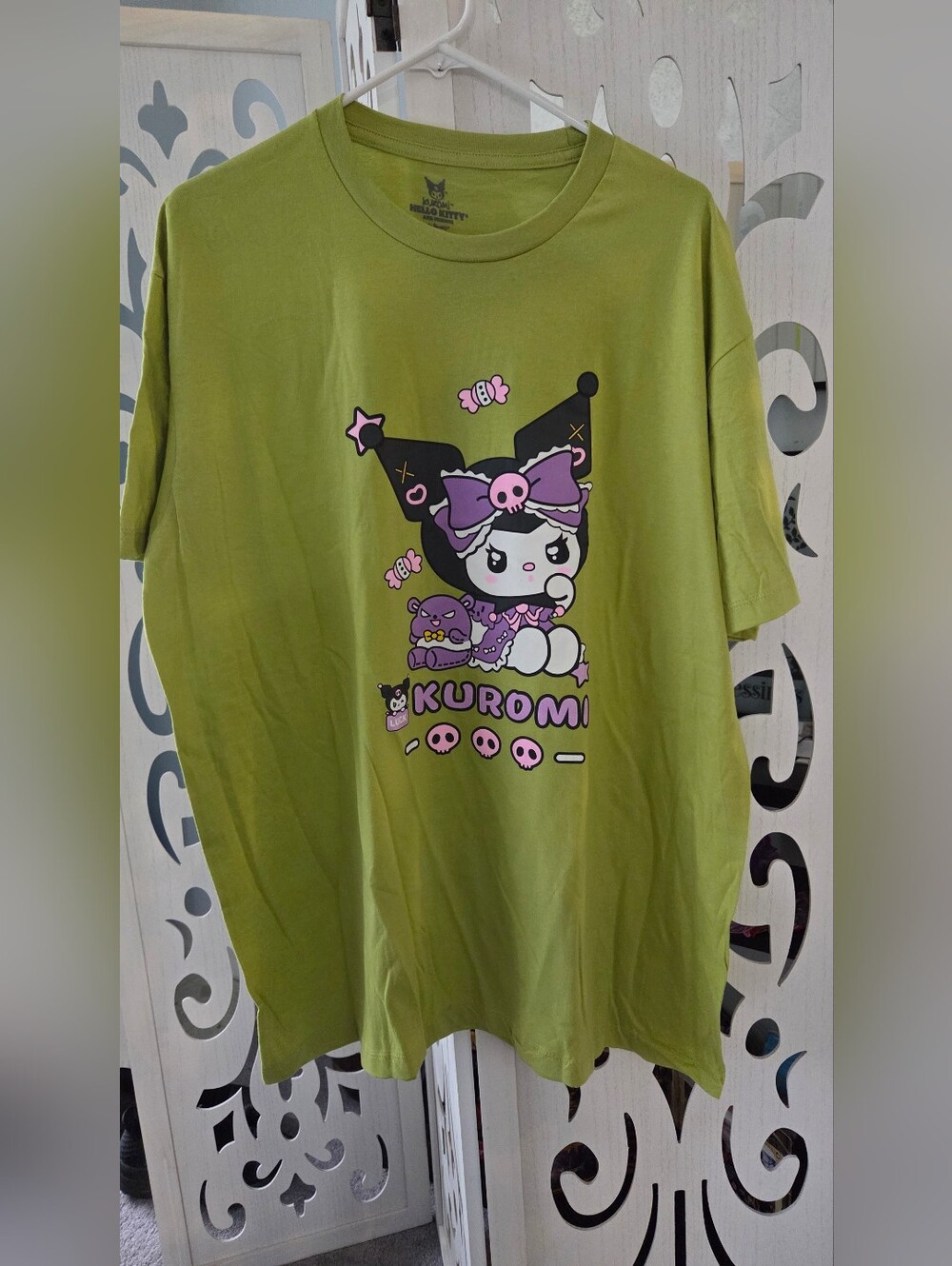 Sanrio Kuromi Shirt Womens XL NWOT Lime Green Forecast Agency Graphic Tee Plus